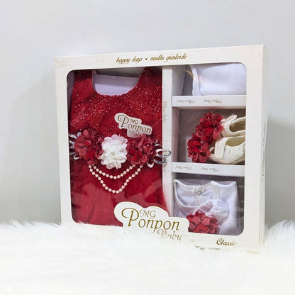 MG-1530 Turkish Style Frock Set - Red