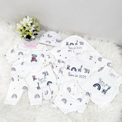 Born in 2025 Newborn Starter Set - Navy Blue