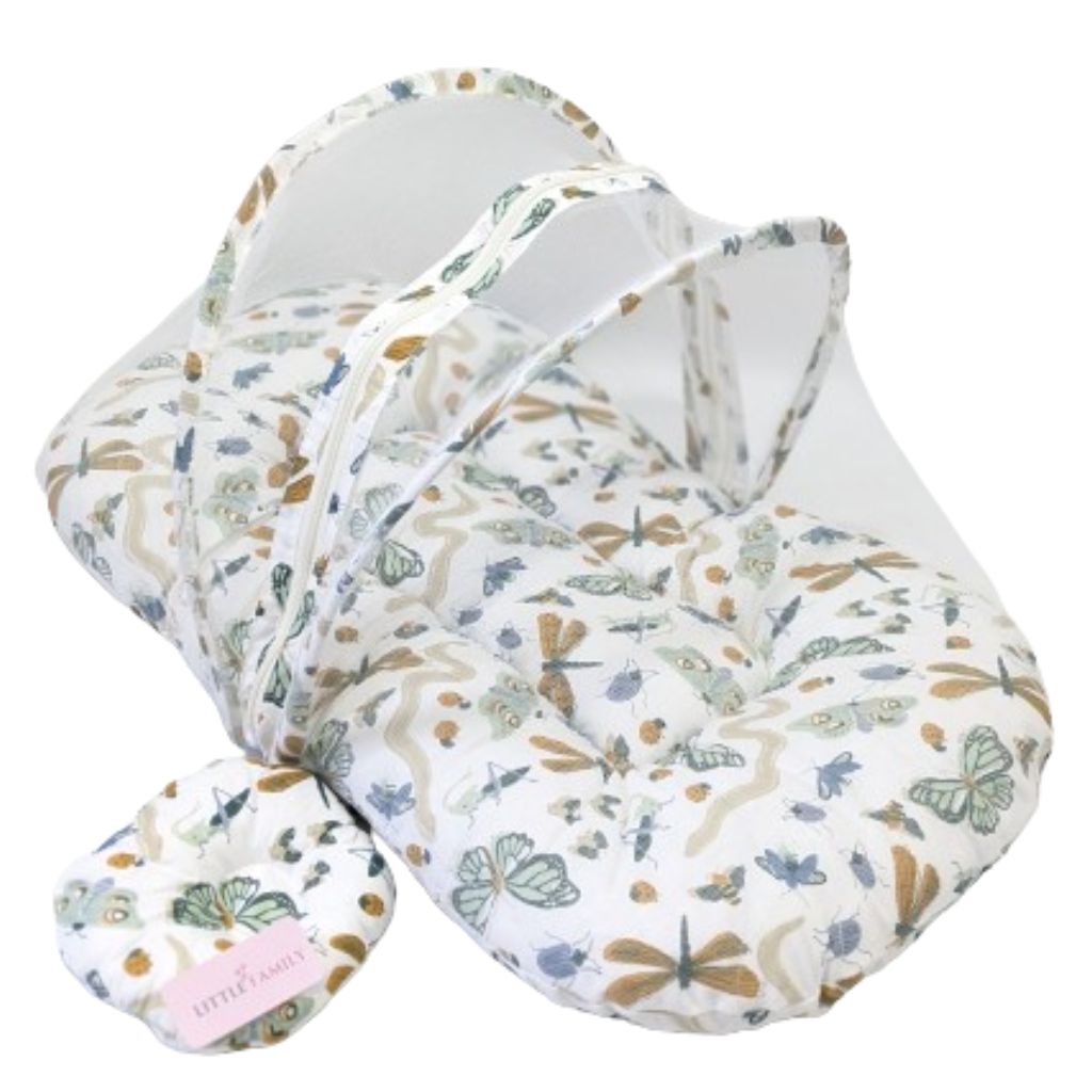 Butterfly Cotton Baby Bed with Mosquito Net – Large Size