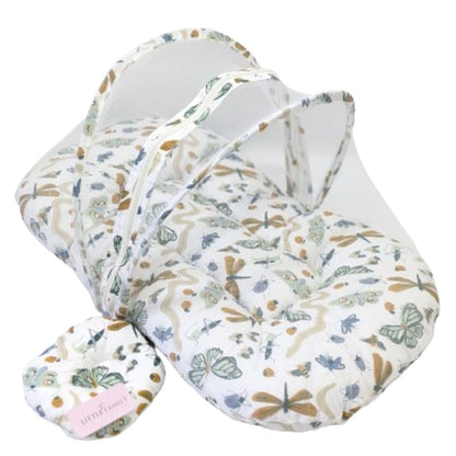 Butterfly Cotton Baby Bed with Mosquito Net – Large Size
