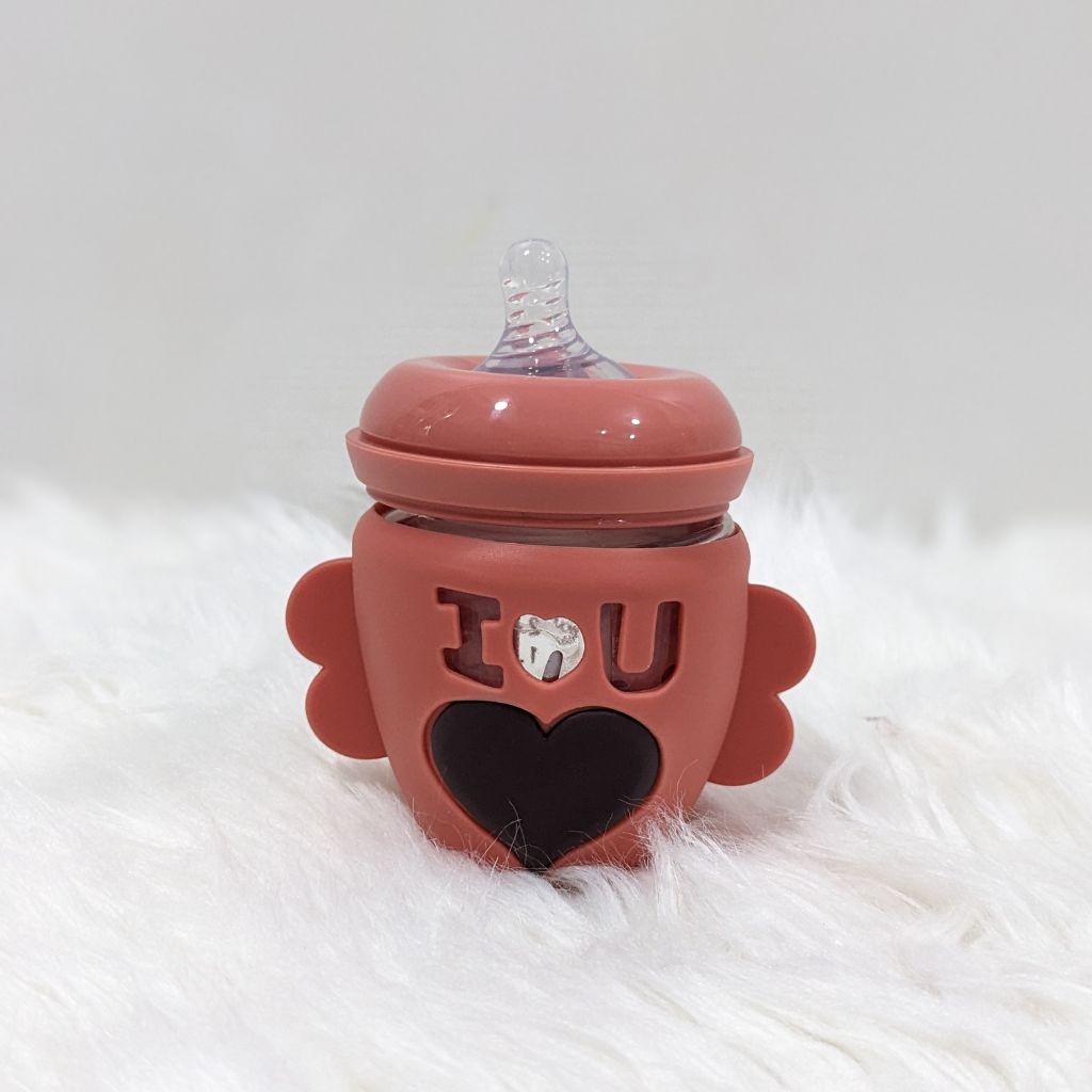 Glass Baby Feeder with Shockproof Silicone Sleeve – 120ml