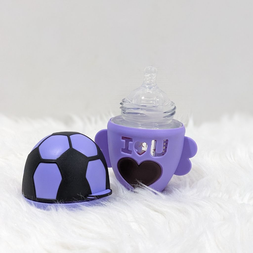 Glass Baby Feeder with Shockproof Silicone Sleeve – 120ml