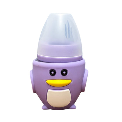 Penguin Glass Baby Feeder with Shockproof Silicone Sleeve - 120ML