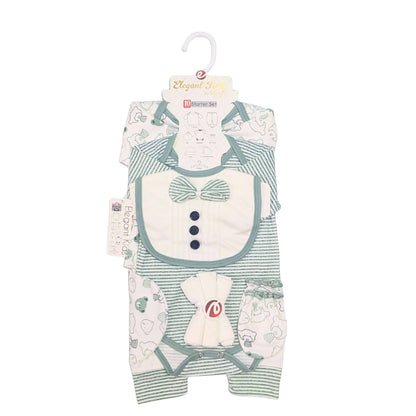 10-Piece Newborn Starter Gift Set – Formal Style (Green)