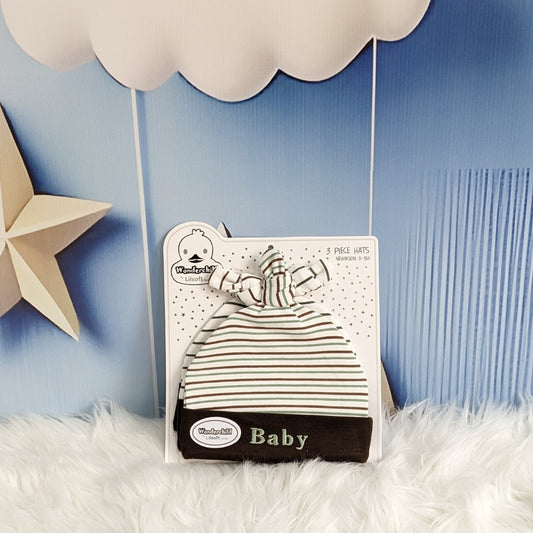 Wonderland Baby Trio Cap Set - Brown