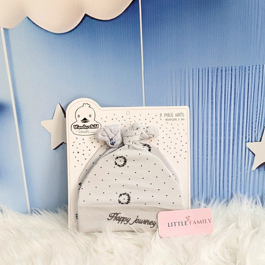 Wonderland Baby Trio Cap Set - Grey