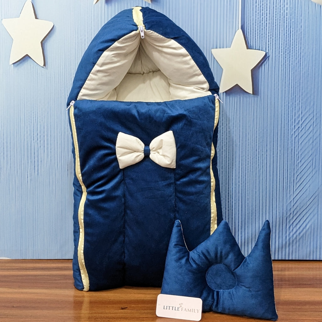 Velvet Baby Carry Nest - Navy Blue
