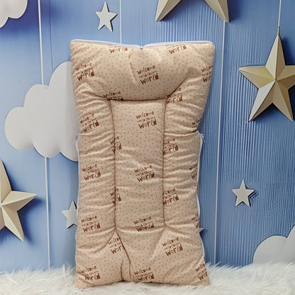 Velvet Newborn Carry Nest – Brown | “Welcome to the World” Edition