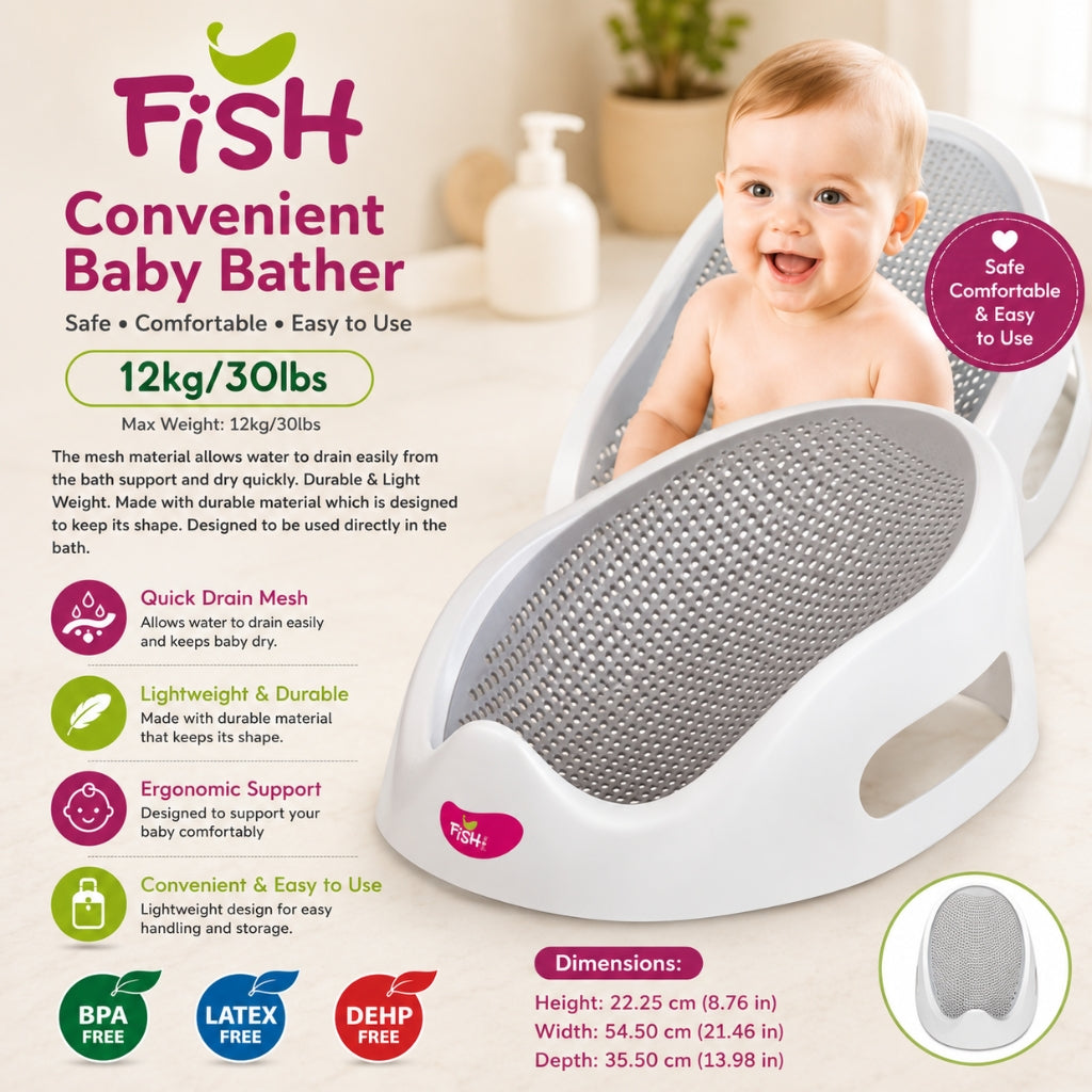 Premium Baby Bath Support Seat | Anti-Slip Newborn Bath Bather