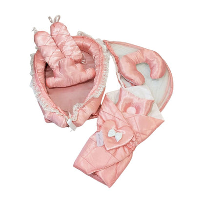 Premium Silk Baby Bedding Set - 9 Pieces