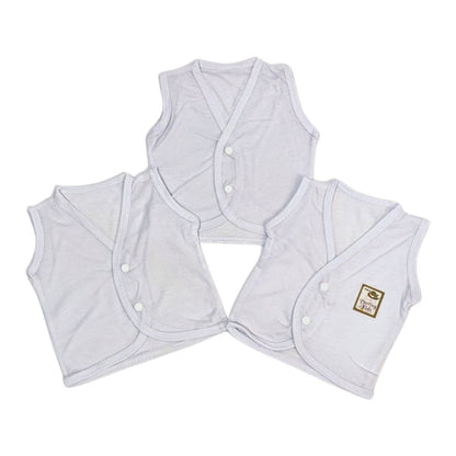 Pack of 3 Pure White Baby Vests