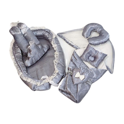 Premium Silk Baby Bedding Set - 9 Pieces