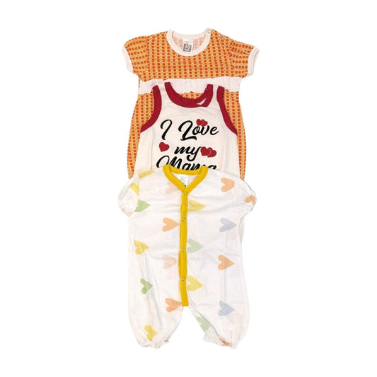 Pack of 03 Girls Sleep Suits