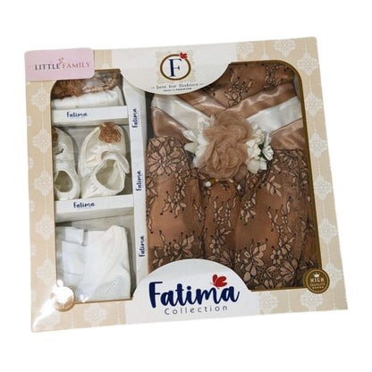 F-1435 Elegant Baby Frock Gift Set – 5-Piece Outfit