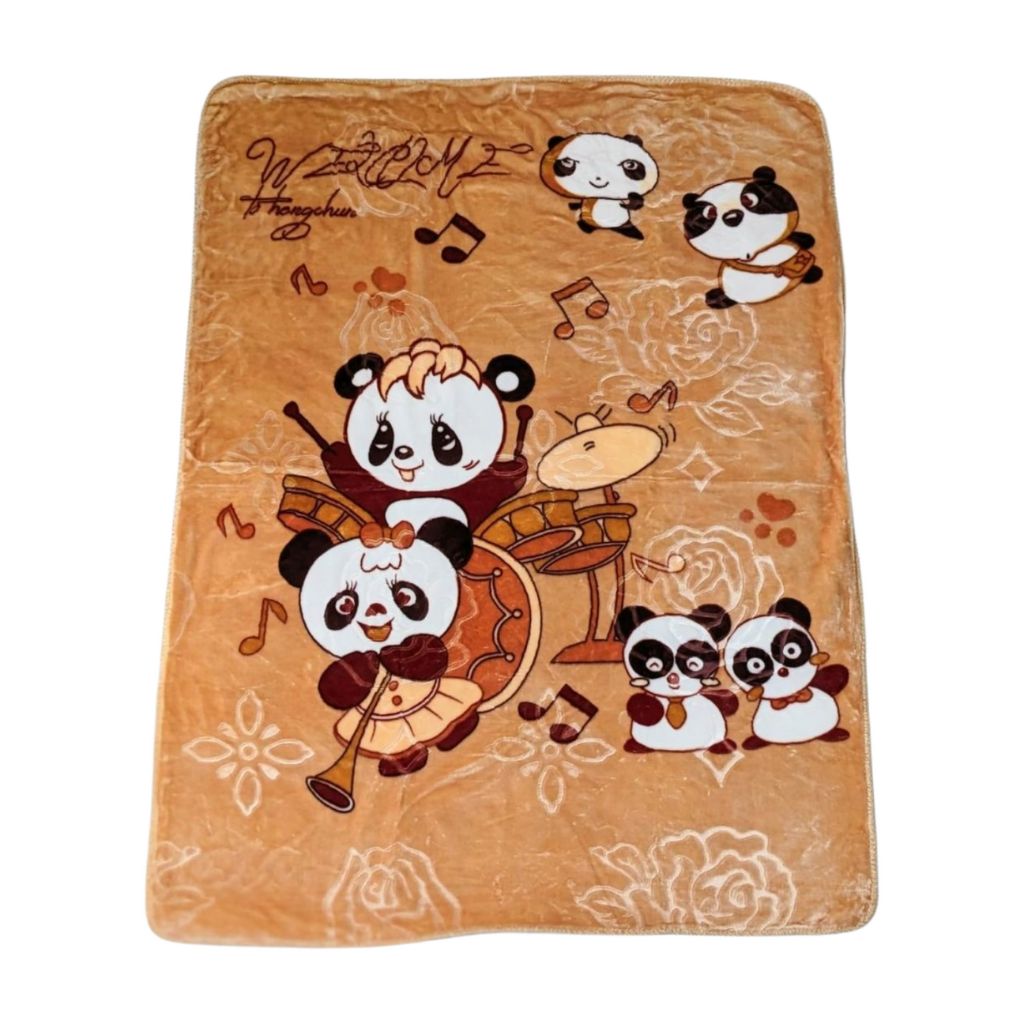 Panda Baby Blanket - Brown