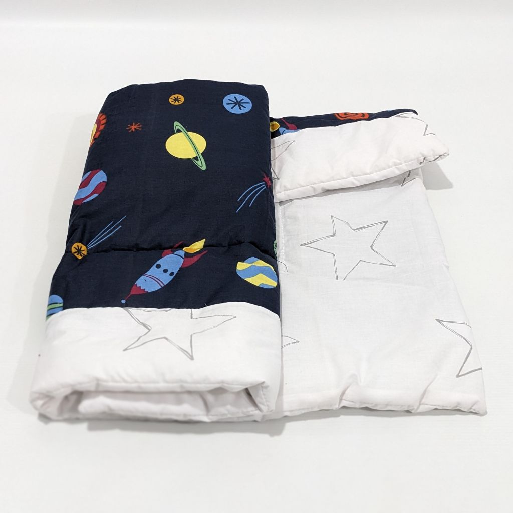 Space Theme 8 pcs Bed Set - Navy Blue