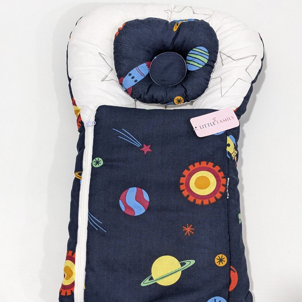 Space Theme 8 pcs Bed Set - Navy Blue