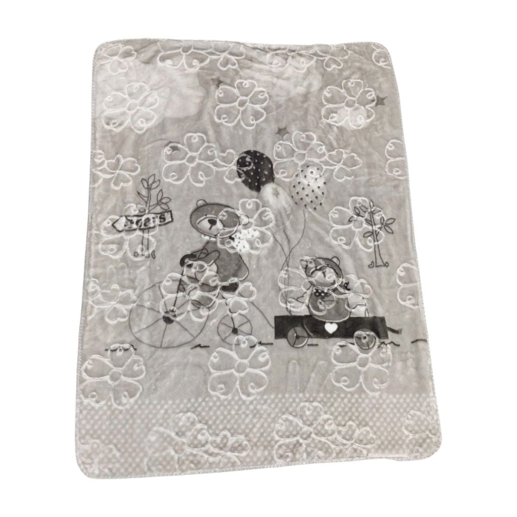 Baby Blanket Medium - White & Grey