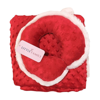 Little Family Velvet Wrapping Blanket & Neck Pillow Set