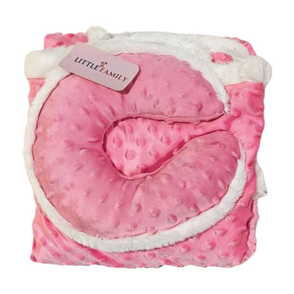 Little Family Velvet Wrapping Blanket & Neck Pillow Set