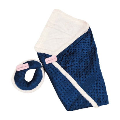 Little Family Velvet Wrapping Blanket & Neck Pillow Set