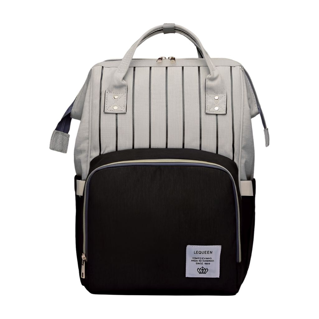 D-1850 Lequeen Diaper Bag - Grey & Black