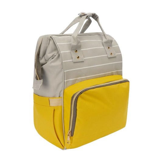 D-1850 Lequeen Diaper Bag - White Grey & Yellow