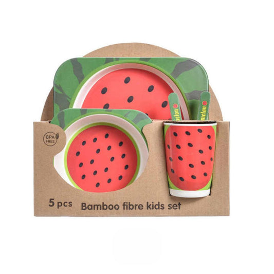 Bamboo Fiber 5-Piece Table Ware - Watermelon