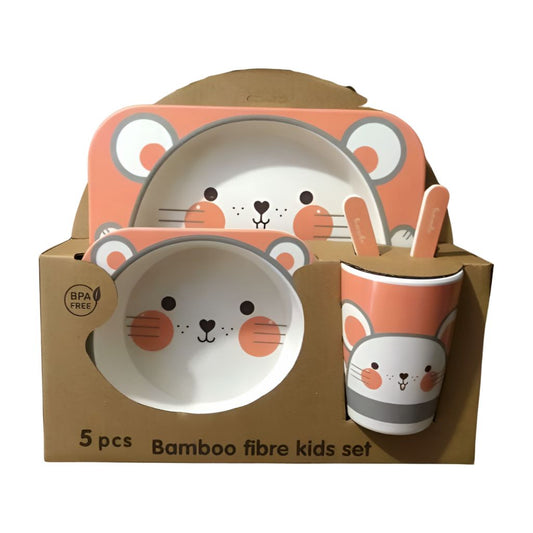 Bamboo Fiber 5-Piece Table Ware - Kitty