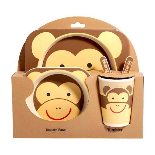 Bamboo Fiber 5-Piece Table Ware - Monkey