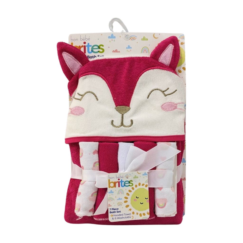 7 Piece Hooded Bath Set - Red Fox