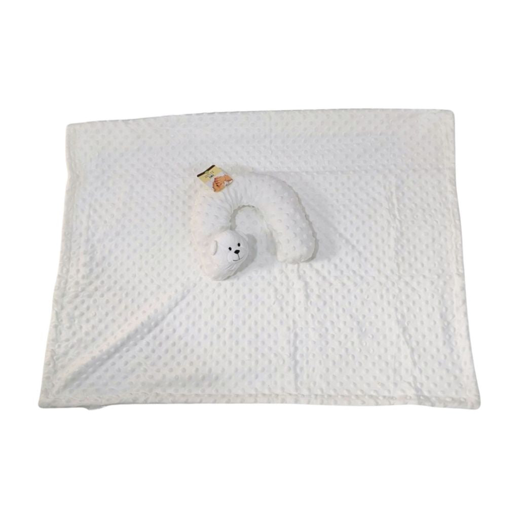 Blanket with pillow - Plain White