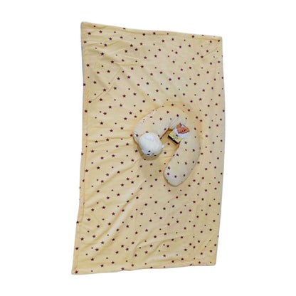 Yellow Bear Baby Blanket with Neck Pillow – Soft & Breathable