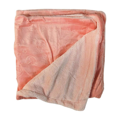 Peach Bear Baby Blanket with Neck Pillow – Soft & Breathable