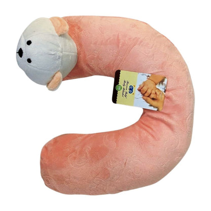 Peach Bear Baby Blanket with Neck Pillow – Soft & Breathable