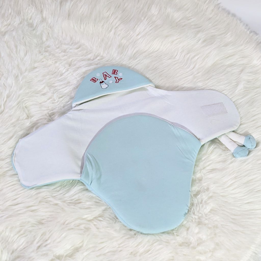 Bunny Embroidered Swaadle - Sky Blue