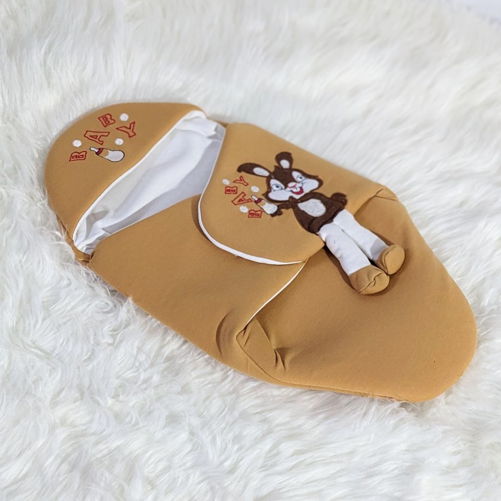 Bunny Embroidered Swaadle - Mustard