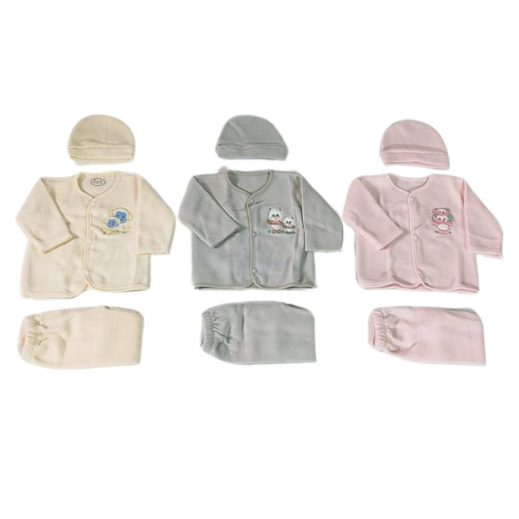 Pack of 3 Winter Baby Embroidered Set