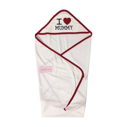 I ❤️ Mummy Hooded Wrapping Sheet