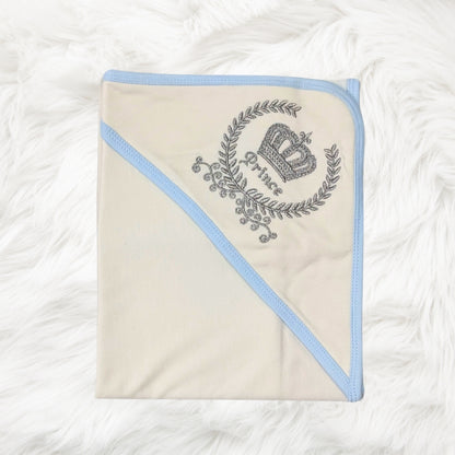 Premium Hooded Wrapping Sheet – "Prince" Embroidery