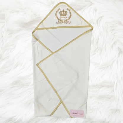Premium Hooded Wrapping Sheet – "Prince" Embroidery