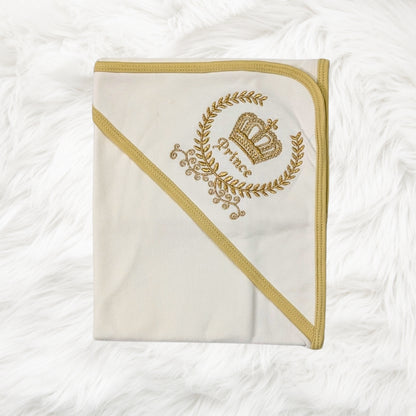 Premium Hooded Wrapping Sheet – "Prince" Embroidery