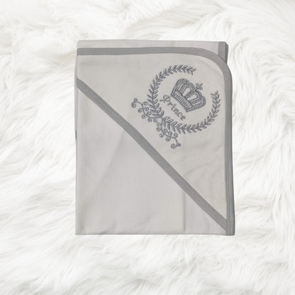 Premium Hooded Wrapping Sheet – "Prince" Embroidery