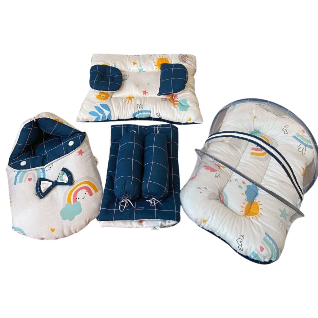 Baby 8-Pieces Bed Set - Navy Blue