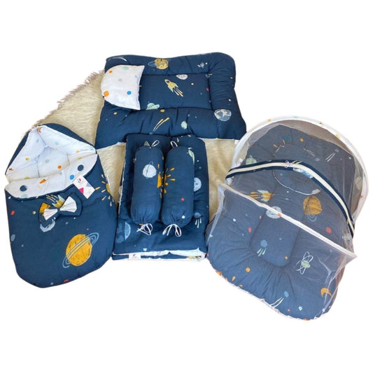 Baby 8-Pieces Bed Set - Navy Blue Space