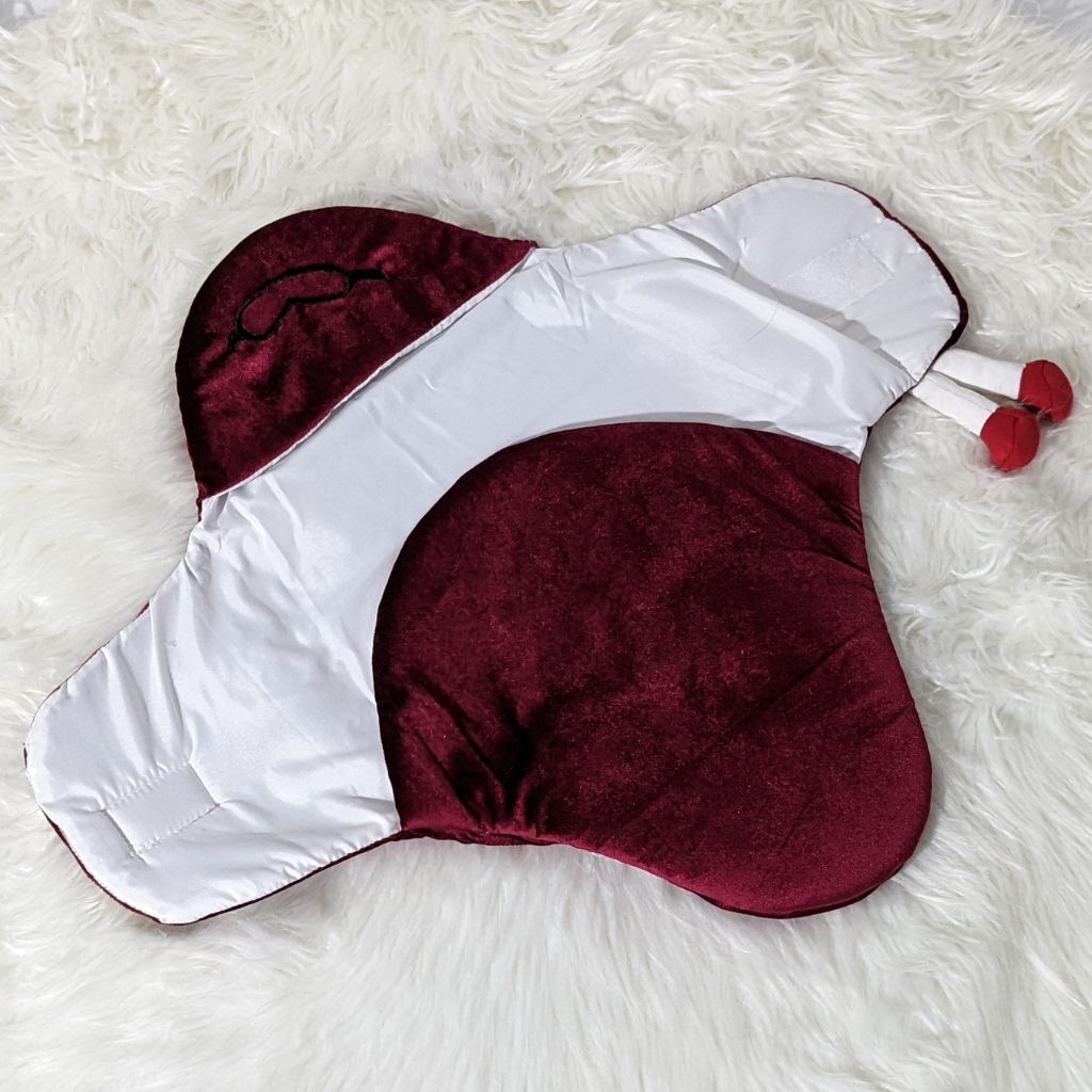 Velvet Bear Embroidered Swaadle - Maroon