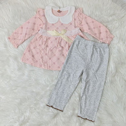 Charming Winter Frock & Trouser Set – Soft Cotton Blend