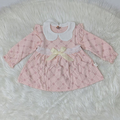 Charming Winter Frock & Trouser Set – Soft Cotton Blend