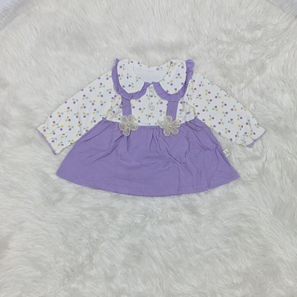 Winter Blossom Frock & Trouser Set – Cozy Cotton Blend