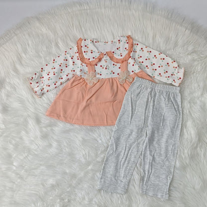 Winter Blossom Frock & Trouser Set – Cozy Cotton Blend